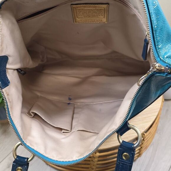 Coach Poppy Patent Leather Large Tote - Picture 12 of 13